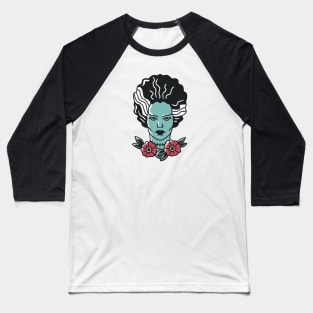 Vintage Bride of Frankenstein Emblem Baseball T-Shirt